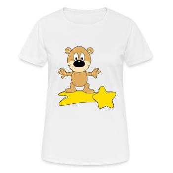 STERNSCHNUPPE - SURFER - TEDDY - BÄR - TEDDYBÄR - Frauen T-Shirt atmungsaktiv - Weiß - Vorne - AI Model Female 172 dark (172cm)