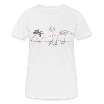 "Sea You at the Beach" Women's Summer Shirt - Women's Breathable T-Shirt - white - Front - AI Model Female 172 dark (172cm)
