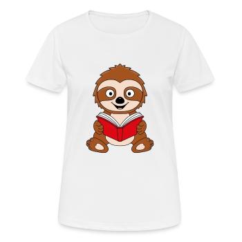 FAULTIER - LESEN - BUCH - GESCHICHTE - TIER - Frauen T-Shirt atmungsaktiv - Weiß - Vorne - AI Model Female 172 dark (172cm)