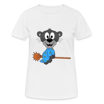 HEXENBESEN - FLIEGEN - HEXE - PANTER - TIER - Frauen T-Shirt atmungsaktiv - Weiß - Vorne - AI Model Female 172 dark (172cm)