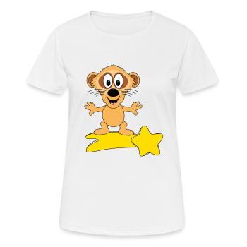 ERDMÄNNCHEN - STERNSCHNUPPE - SURFER - TIER - Frauen T-Shirt atmungsaktiv - Weiß - Vorne - AI Model Female 172 dark (172cm)
