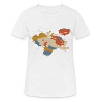 Hubschrauber Helikopter Retro Bunt - Frauen T-Shirt atmungsaktiv - Weiß - Vorne - AI Model Female 172 dark (172cm)