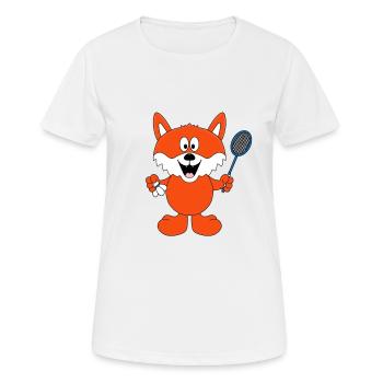 FEDERBALL - FUCHS - Frauen T-Shirt atmungsaktiv - Weiß - Vorne - AI Model Female 172 dark (172cm)