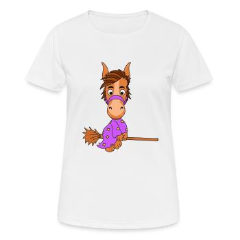PFERD - HEXE - PONY - Frauen T-Shirt atmungsaktiv - Weiß - Vorne - AI Model Female 172 dark (172cm)