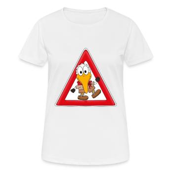 ACHTUNG WANDERVOGEL - Frauen T-Shirt atmungsaktiv - Weiß - Vorne - AI Model Female 172 dark (172cm)