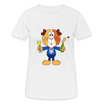 MEERSCHWEINCHEN - PARTY - Frauen T-Shirt atmungsaktiv - Weiß - Vorne - AI Model Female 172 dark (172cm)