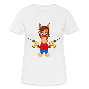 PFERD - HANDWERKER - Frauen T-Shirt atmungsaktiv - Weiß - Vorne - AI Model Female 172 dark (172cm)