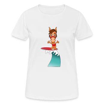 WELLENREITER - PFERD - Frauen T-Shirt atmungsaktiv - Weiß - Vorne - AI Model Female 172 dark (172cm)