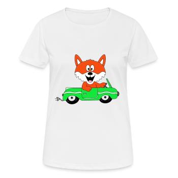FUCHS - E-AUTO - Frauen T-Shirt atmungsaktiv - Weiß - Vorne - AI Model Female 172 dark (172cm)