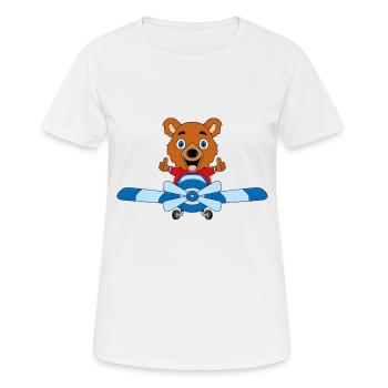PILOT - BÄR - Frauen T-Shirt atmungsaktiv - Weiß - Vorne - AI Model Female 172 dark (172cm)