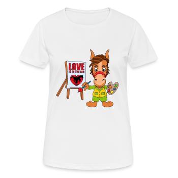 PFERD - PONY - KÜNSTLER - MALER - LIEBE - Frauen T-Shirt atmungsaktiv - Weiß - Vorne - AI Model Female 172 dark (172cm)