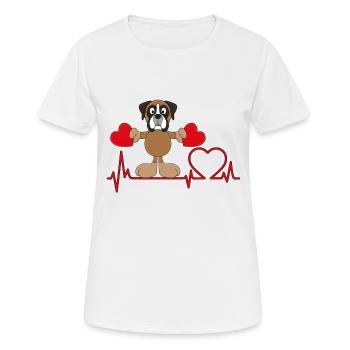 BOXER - HUNDERASSE - Frauen T-Shirt atmungsaktiv - Weiß - Vorne - AI Model Female 172 dark (172cm)