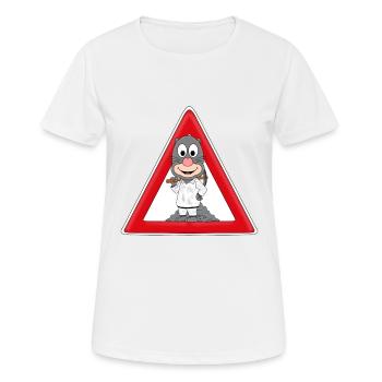 ACHTUNG MAULWURF - Frauen T-Shirt atmungsaktiv - Weiß - Vorne - AI Model Female 172 dark (172cm)