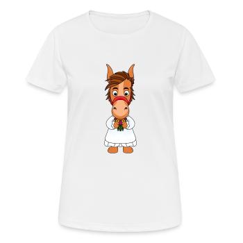 PONY - PFERD - BRAUT - Frauen T-Shirt atmungsaktiv - Weiß - Vorne - AI Model Female 172 dark (172cm)