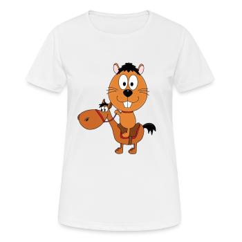 REITEN - PFERD - PONY - BIBER - OTTER - Frauen T-Shirt atmungsaktiv - Weiß - Vorne - AI Model Female 172 dark (172cm)