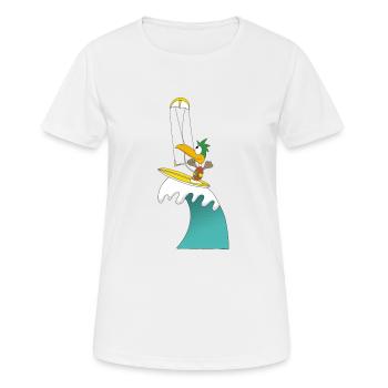 KITE - ENTE - Frauen T-Shirt atmungsaktiv - Weiß - Vorne - AI Model Female 172 dark (172cm)