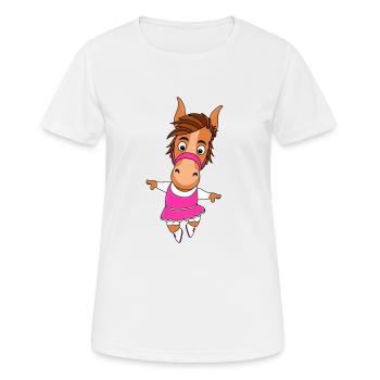 PFERD - TÄNZERIN - Frauen T-Shirt atmungsaktiv - Weiß - Vorne - AI Model Female 172 dark (172cm)