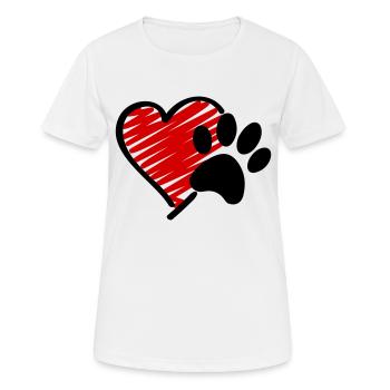 dog love - Frauen T-Shirt atmungsaktiv - Weiß - Vorne - AI Model Female 172 dark (172cm)