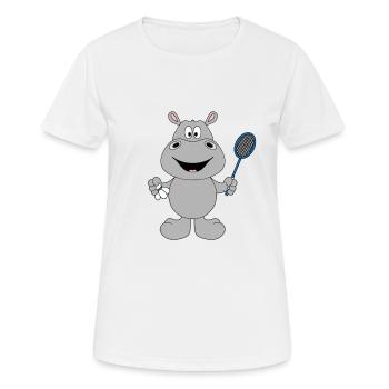 NILPFERD - HIPPO - Frauen T-Shirt atmungsaktiv - Weiß - Vorne - AI Model Female 172 dark (172cm)