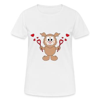 LAMA - ALPAKA - LIEBE - SEIFENBLASEN - TIER - FUN - Frauen T-Shirt atmungsaktiv - Weiß - Vorne - AI Model Female 172 dark (172cm)