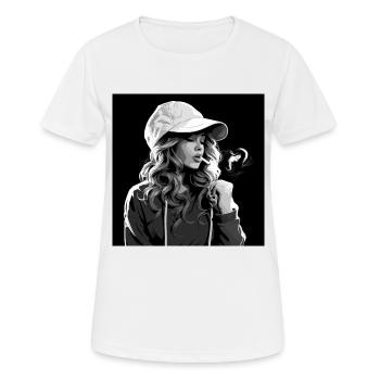 La sensualité bouclée - T-shirt respirant Femme - blanc - Devant - AI Model Female 172 dark (172cm)