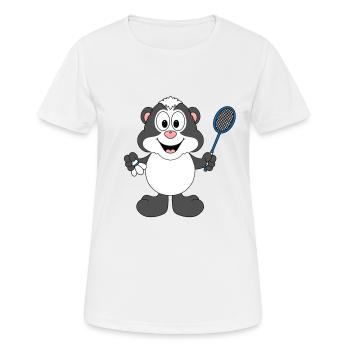 STINKTIER - SPORT - FEDERBALL - BADMINTON - Frauen T-Shirt atmungsaktiv - Weiß - Vorne - AI Model Female 172 dark (172cm)