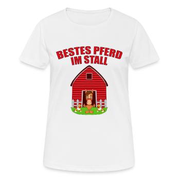 BESTES PFERD IM STALL - Frauen T-Shirt atmungsaktiv - Weiß - Vorne - AI Model Female 172 dark (172cm)