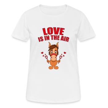 LOVE IS IN THE AIR - PFERD - SEIFENBLASEN - PONY - Frauen T-Shirt atmungsaktiv - Weiß - Vorne - AI Model Female 172 dark (172cm)