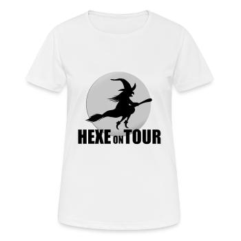 HEXE ON TOUR - HALLOWEEN - HEXEN - HEXENBESEN - Frauen T-Shirt atmungsaktiv - Weiß - Vorne - AI Model Female 172 dark (172cm)