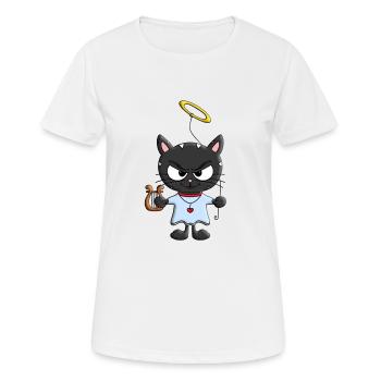 KATZE - ENGEL - KATZEN - KÄTZCHEN - KATER - Frauen T-Shirt atmungsaktiv - Weiß - Vorne - AI Model Female 172 dark (172cm)