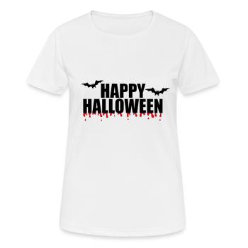HAPPY HALLOWEEN - Frauen T-Shirt atmungsaktiv - Weiß - Vorne - AI Model Female 172 dark (172cm)
