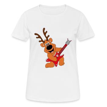 GITARRE - MUSIK - MUSIKER - BAND - REH - RENTIER - Frauen T-Shirt atmungsaktiv - Weiß - Vorne - AI Model Female 172 dark (172cm)