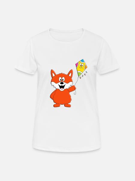 DRACHE - KITE - DRACHENSTEIGEN - FUCHS - TIER - Frauen T-Shirt atmungsaktiv - Weiß