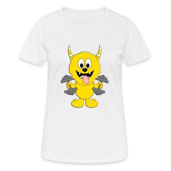 FITNESS - SPORT - MONSTER - HANTELN - SPORTLER - Frauen T-Shirt atmungsaktiv - Weiß - Vorne - AI Model Female 172 dark (172cm)
