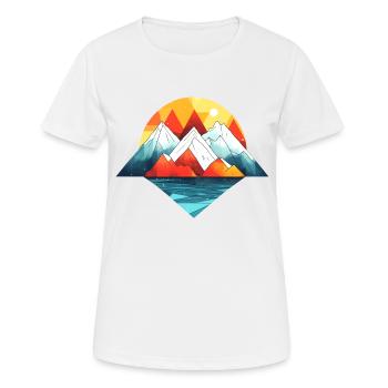 Montagnes abstraites aux couleurs vives - T-shirt respirant Femme - blanc - Devant - AI Model Female 172 dark (172cm)