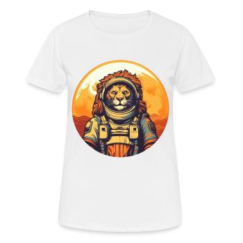 Löwe im Weltraum - Frauen T-Shirt atmungsaktiv - Weiß - Vorne - AI Model Female 172 dark (172cm)