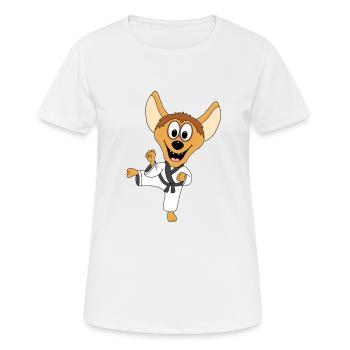 HYÄNE - KAMPFSPORT - SPORT - KARATE - TIER - JUDO - Frauen T-Shirt atmungsaktiv - Weiß - Vorne - AI Model Female 172 dark (172cm)
