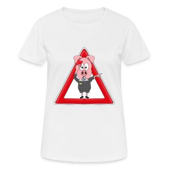 SCHIEDSRICHTER - SCHIRI - SCHWEIN - SAU - FUßBALL - Frauen T-Shirt atmungsaktiv - Weiß - Vorne - AI Model Female 172 dark (172cm)