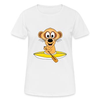 KAJAK - KANU - WASSERSPORT - SPORT - ERDMÄNNCHEN - Frauen T-Shirt atmungsaktiv - Weiß - Vorne - AI Model Female 172 dark (172cm)
