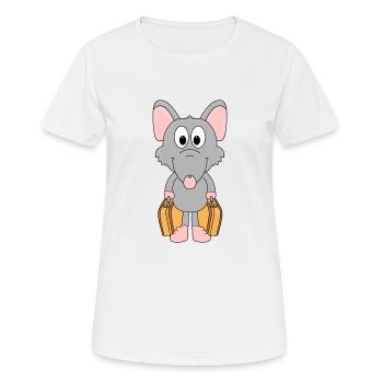 RATTE - KOFFER - TIER - TIERISCH - Frauen T-Shirt atmungsaktiv - Weiß - Vorne - AI Model Female 172 dark (172cm)