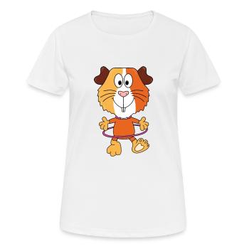 MEERSCHWEINCHEN - TIER - TIERE - TIERISCH - Frauen T-Shirt atmungsaktiv - Weiß - Vorne - AI Model Female 172 dark (172cm)
