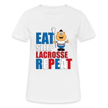 LACROSSE - SPORT - LIEBE - SPORTART - SPORTLER - Frauen T-Shirt atmungsaktiv - Weiß - Vorne - AI Model Female 172 dark (172cm)