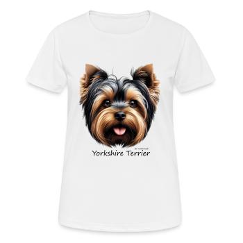 Yorkshire Terrier - Frauen T-Shirt atmungsaktiv - Weiß - Vorne - AI Model Female 172 dark (172cm)