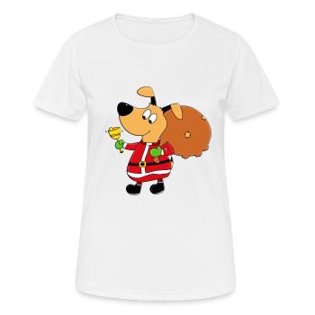 HUND - WEIHNACHTEN - GESCHENKE - GLOCKE - TIER - Frauen T-Shirt atmungsaktiv - Weiß - Vorne - AI Model Female 172 dark (172cm)