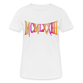MCMLXXIII 1973 50. Geburtstag B-Day Geburtstagsgeschenk - Frauen T-Shirt atmungsaktiv - Weiß - Vorne - AI Model Female 172 dark (172cm)