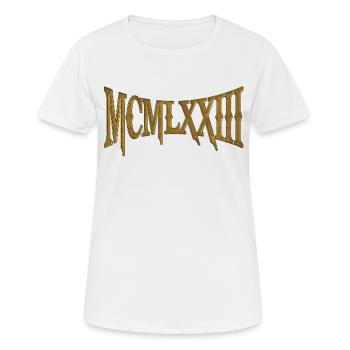 MCMLXXIII 1973 50. Geburtstag B-Day Geburtstagsgeschenk - Frauen T-Shirt atmungsaktiv - Weiß - Vorne - AI Model Female 172 dark (172cm)