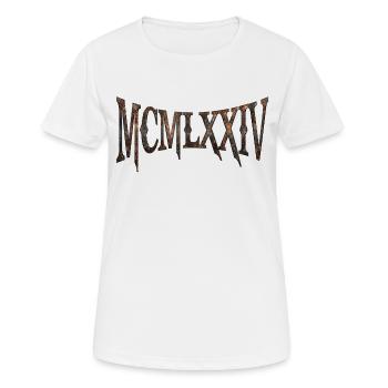 MCMLXXIV 1974 50. Geburtstag B-Day Geburtstagsgeschenk - Frauen T-Shirt atmungsaktiv - Weiß - Vorne - AI Model Female 172 dark (172cm)