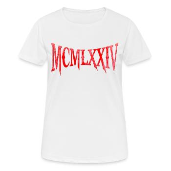 MCMLXXIII 1974 50. Geburtstag B-Day Geburtstagsgeschenk - Frauen T-Shirt atmungsaktiv - Weiß - Vorne - AI Model Female 172 dark (172cm)