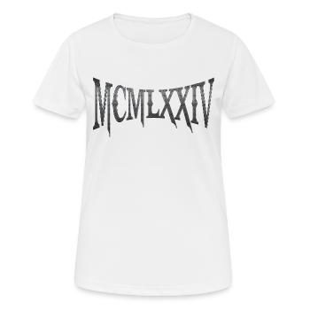 MCMLXXIV 1974 50. Geburtstag B-Day Geburtstagsgeschenk - Frauen T-Shirt atmungsaktiv - Weiß - Vorne - AI Model Female 172 dark (172cm)