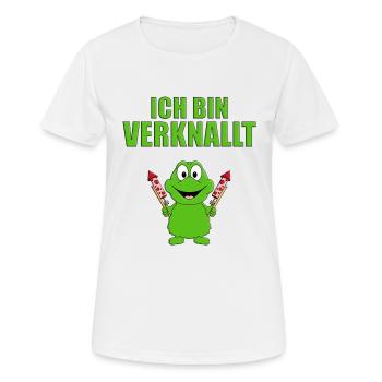 ICH BIN VERKNALLT - KNALLFROSCH - LIEBE - NEUJAHR - Frauen T-Shirt atmungsaktiv - Weiß - Vorne - AI Model Female 172 dark (172cm)